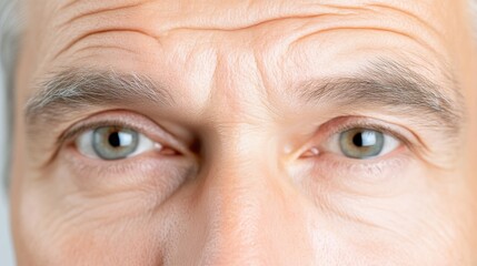 Fototapeta premium Close-up of mature man's eyes with visible wrinkles
