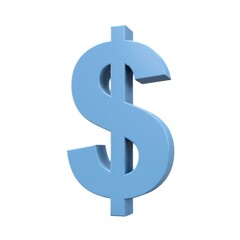 Obraz premium 3d dollar sign isolated on white background