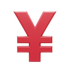 Obraz premium 3d yen currency symbol on white isolated on white background