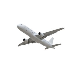 3d airplane stock photo: commercial airline isolated on white background