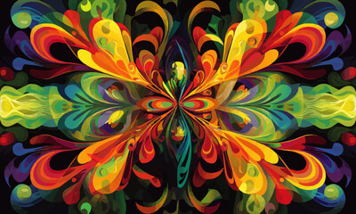 Psychedelic Abstract Art isolated vector style on isolated background illustration