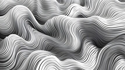 Fototapeta premium Abstract White Layered Waves, Abstract white layered waves create a flowing, serene pattern