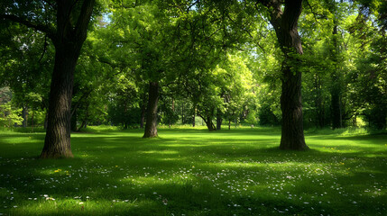 Obraz premium Sunlight Dappled Forest Meadow