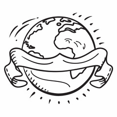 Hand Drawn Mother Earth Day Background – Artistic Tribute to Our Planet