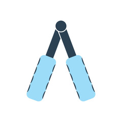 Flat vector illustration of a hand grip strengthener used for improving grip strength, hand endurance, and forearm muscle training during fitness exercises