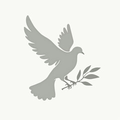 Obraz premium Dove Carrying Olive Branch Symbolizes Peace
