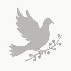 Obraz premium Dove Carrying Olive Branch Symbolizes Peace