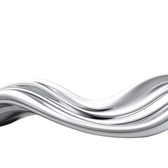 sleek, abstract silver wave design on transparency background creates modern and dynamic visual effect. smooth curves and metallic sheen add sense of movement and elegance