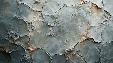 Fototapeta premium Weathered concrete surface with extensive cracking.