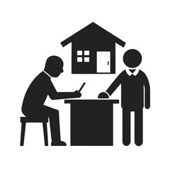 Buyer Signing Mortgage Documents Silhouette
