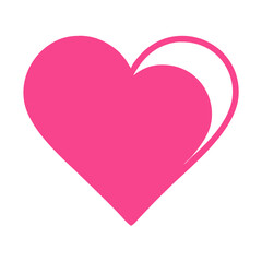 Vibrant Pink Heart Shape Symbolizing Love and Affection in a Playful Design