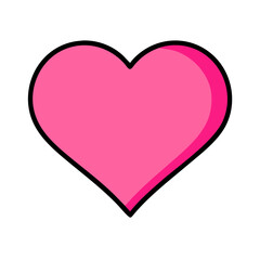 Vibrant Pink Heart Shape Symbolizing Love and Affection in a Playful Design