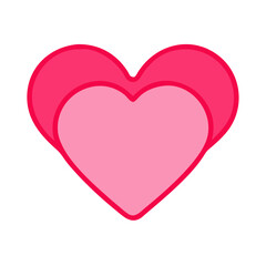 Vibrant Pink Heart Shape Symbolizing Love and Affection in a Playful Design