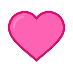 Vibrant Pink Heart Shape Symbolizing Love and Affection in a Playful Design