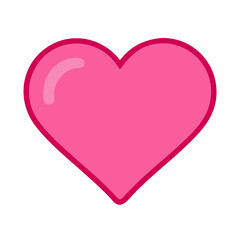 Vibrant Pink Heart Shape Symbolizing Love and Affection in a Playful Design
