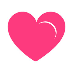 Vibrant Pink Heart Shape Symbolizing Love and Affection in a Playful Design