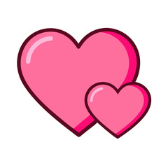 Vibrant Pink Heart Shape Symbolizing Love and Affection in a Playful Design