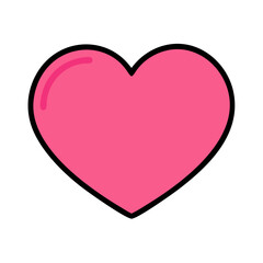 Vibrant Pink Heart Shape Symbolizing Love and Affection in a Playful Design