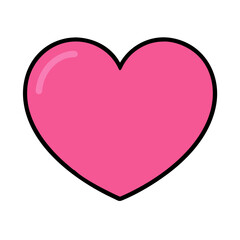 Vibrant Pink Heart Shape Symbolizing Love and Affection in a Playful Design