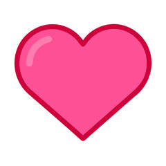 Vibrant Pink Heart Shape Symbolizing Love and Affection in a Playful Design