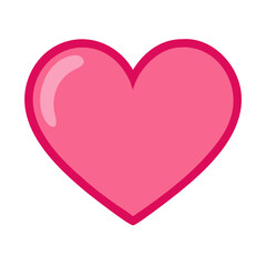 Vibrant Pink Heart Shape Symbolizing Love and Affection in a Playful Design