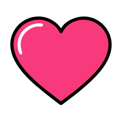 Vibrant Pink Heart Shape Symbolizing Love and Affection in a Playful Design