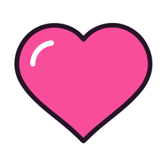 Vibrant Pink Heart Shape Symbolizing Love and Affection in a Playful Design
