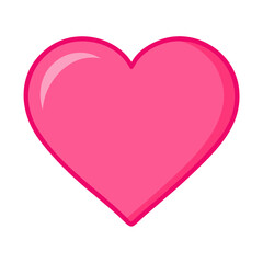 Vibrant Pink Heart Shape Symbolizing Love and Affection in a Playful Design