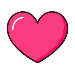 Vibrant Pink Heart Shape Symbolizing Love and Affection in a Playful Design