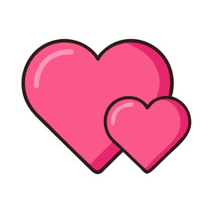 Vibrant Pink Heart Shape Symbolizing Love and Affection in a Playful Design