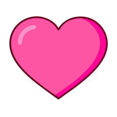 Vibrant Pink Heart Shape Symbolizing Love and Affection in a Playful Design