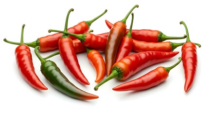 Chili peppers isolated on white background Chil. Mexican food