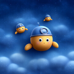 Fototapeta premium cute submarines cute wallpaper