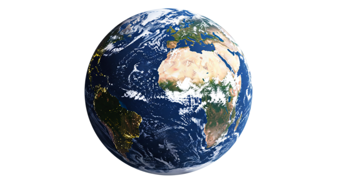 A view of planet earth from space showing continents oceans and cloud cover against a black background selling, purchasing, agreement, $