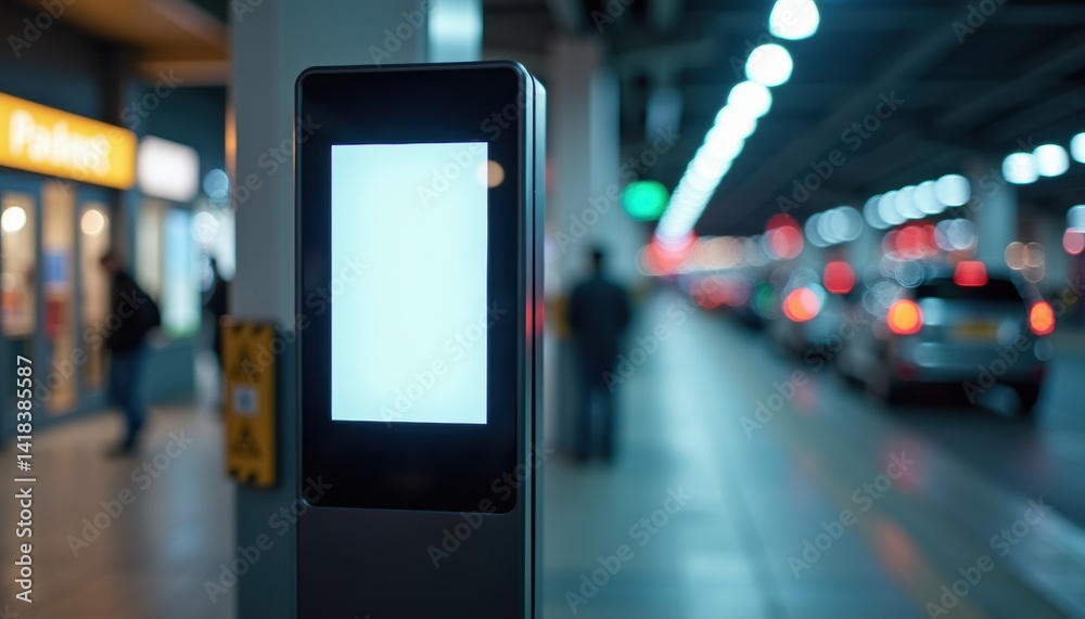 Poster digital signage display in busy urban transportation hub