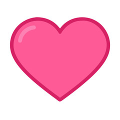 Vibrant Pink Heart Shape Symbolizing Love and Affection in a Playful Design