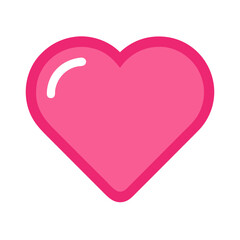 Vibrant Pink Heart Shape Symbolizing Love and Affection in a Playful Design