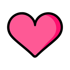 Vibrant Pink Heart Shape Symbolizing Love and Affection in a Playful Design