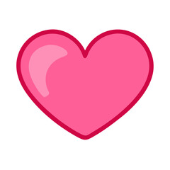 Vibrant Pink Heart Shape Symbolizing Love and Affection in a Playful Design