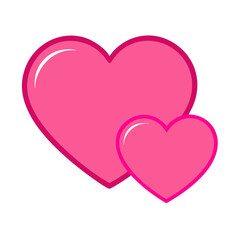 Vibrant Pink Heart Shape Symbolizing Love and Affection in a Playful Design