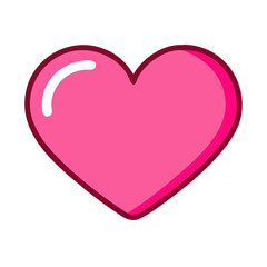 Vibrant Pink Heart Shape Symbolizing Love and Affection in a Playful Design