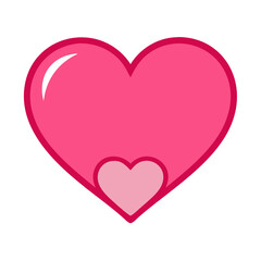 Vibrant Pink Heart Shape Symbolizing Love and Affection in a Playful Design