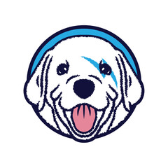 Cute Smiling Dog Mascot Head