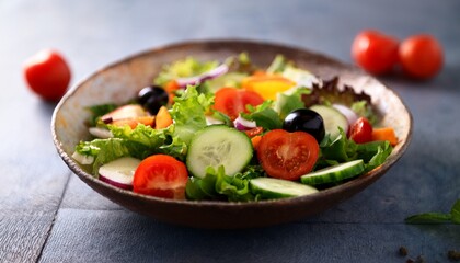 Fresh healthy salad in bowl