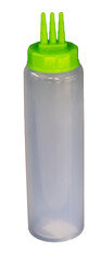 Three holes plastic squeeze sauce bottle on transparent background