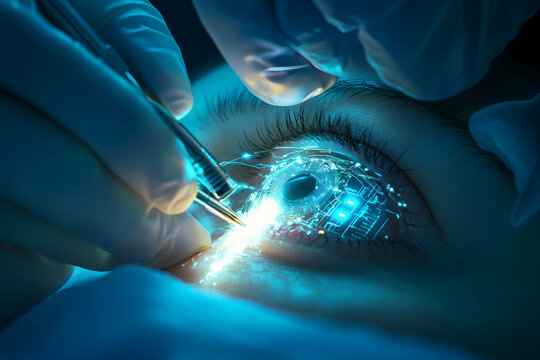 High-Tech Eye Surgery: Laser and AR Interface Enhancing Vision Correction