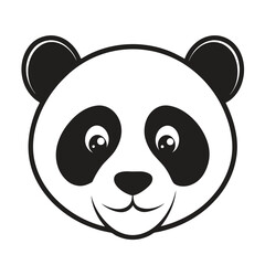A cute cartoon panda bear character with a happy smile, a delightful vector illustration of this beloved animal