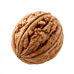 Walnut close up, food isolated on white background.