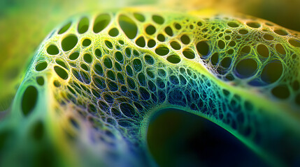 Microscopic World: Vibrant Biological Network Resembling Coral or Cellular Pattern