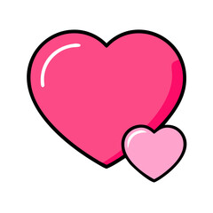 Vibrant Pink Heart Shape Symbolizing Love and Affection in a Playful Design